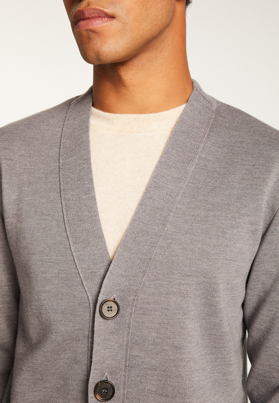 Colete de lã merino com botões - Ezra