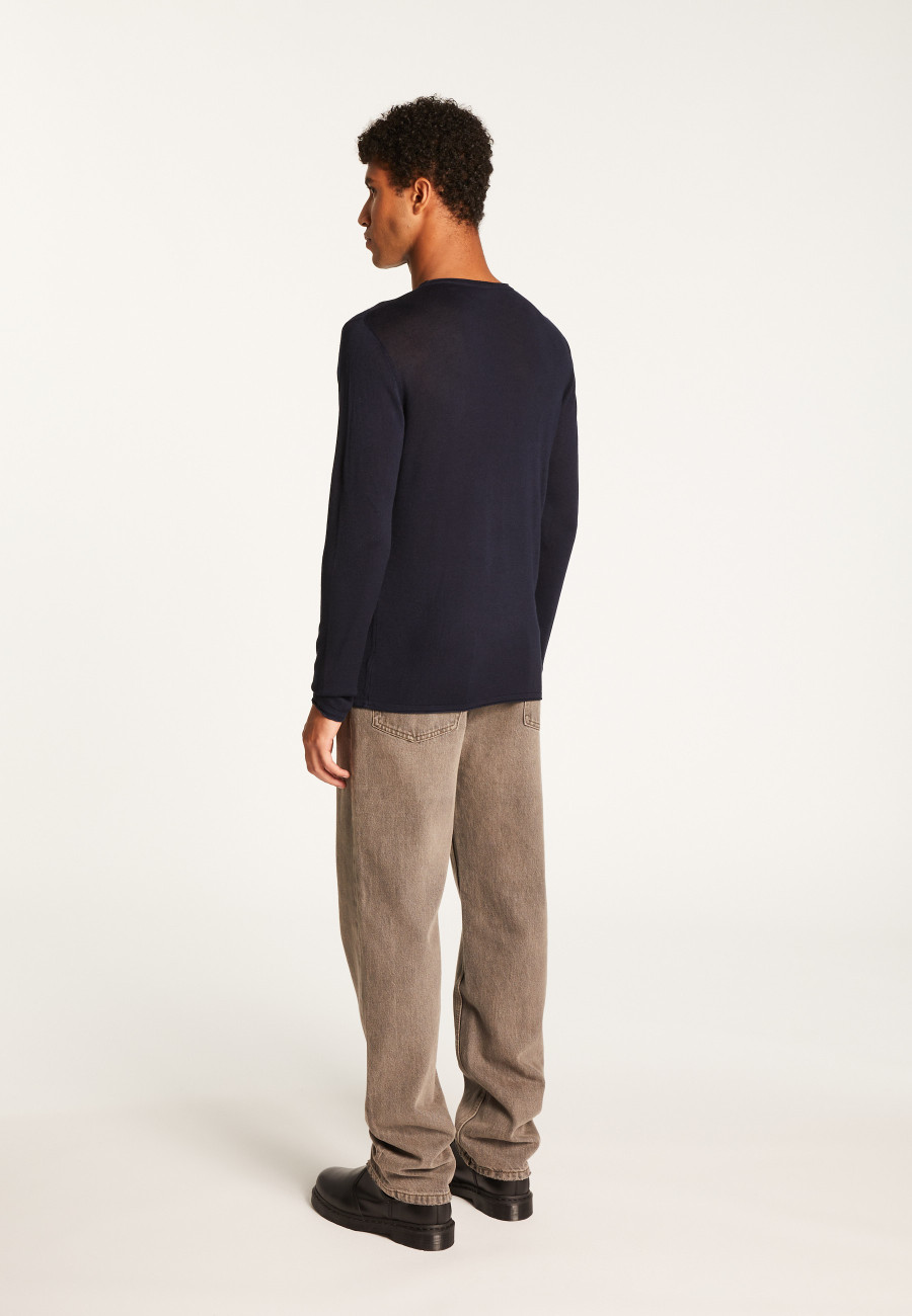Cashmere bamboo fiber crew neck sweater - Taffy
