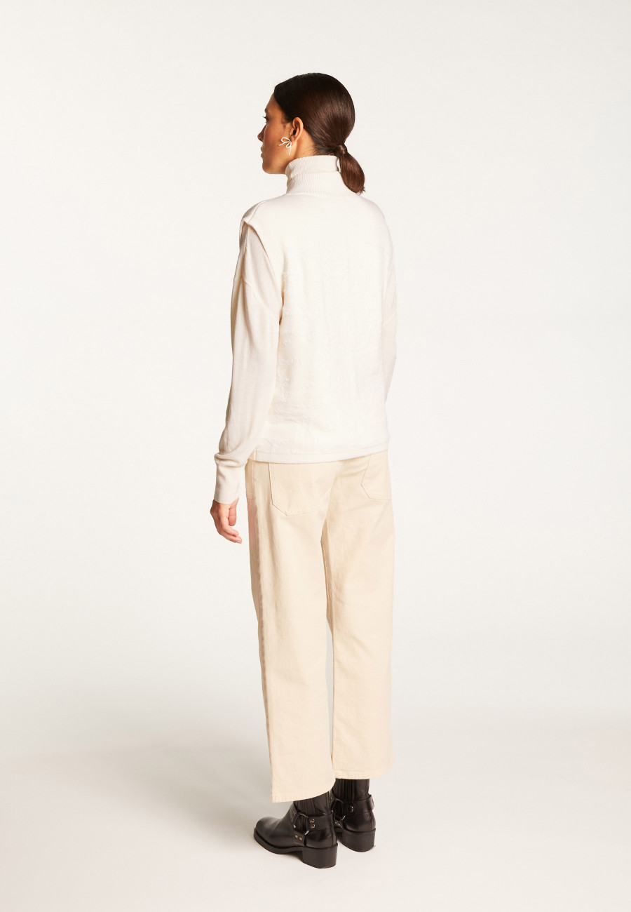 Jaqueta de lã sem mangas com zíper - Ruth