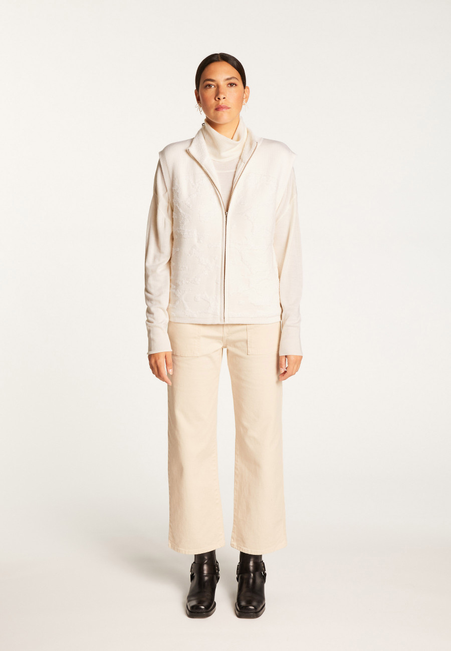 Jaqueta de lã sem mangas com zíper - Ruth