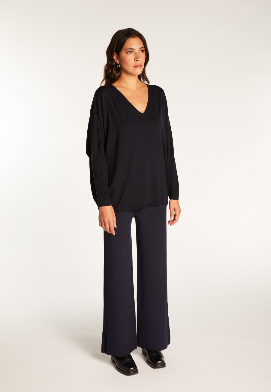 Suéter de lã com manga morcego - Boxe