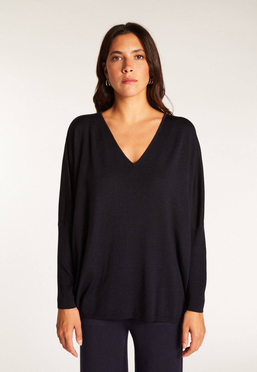 Suéter de lã com manga morcego - Boxe