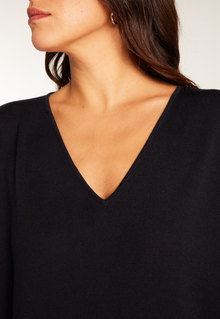 Suéter de lã com manga morcego - Boxe