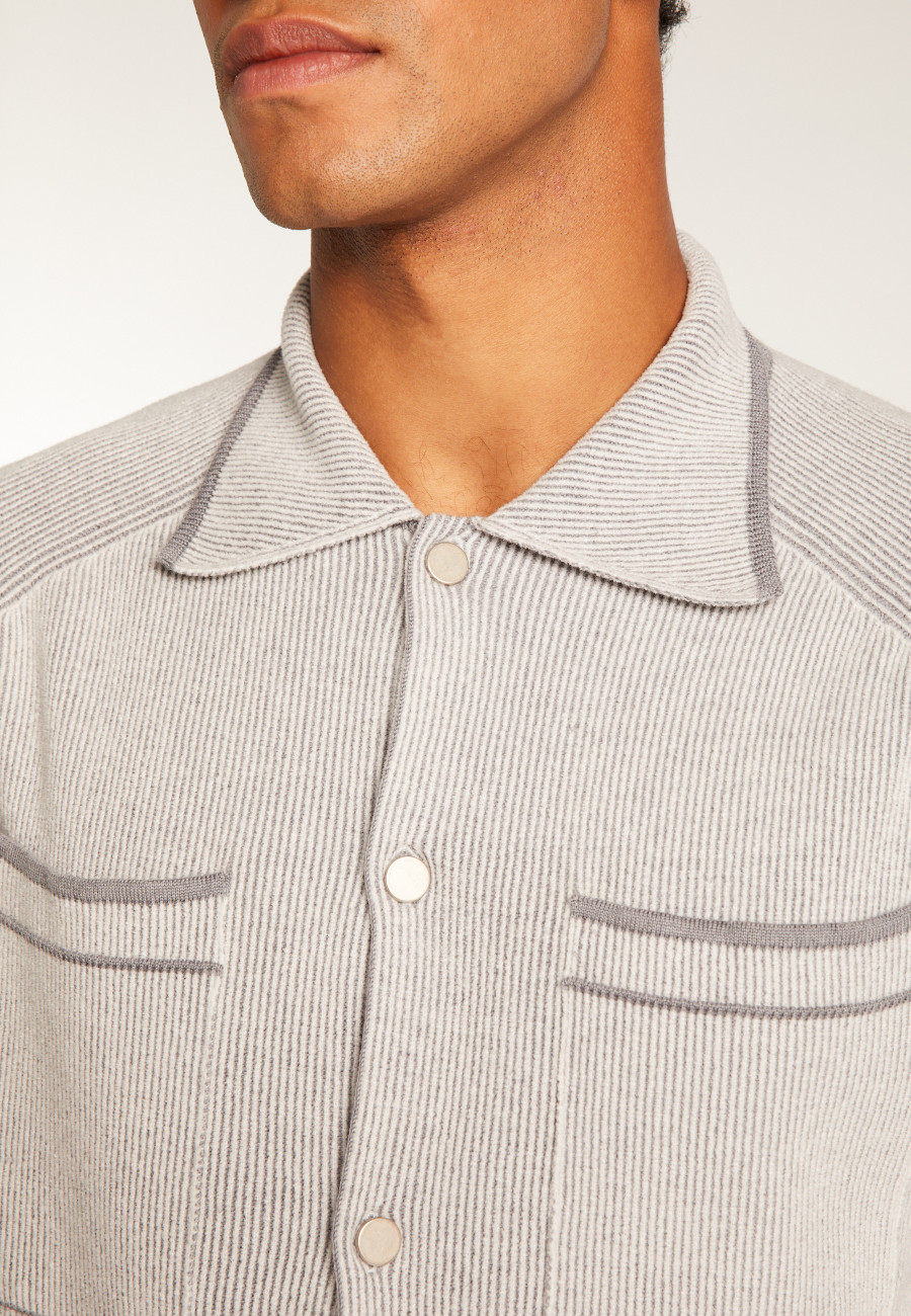 Sobrecamisa unissex de lã e veludo - Timeo