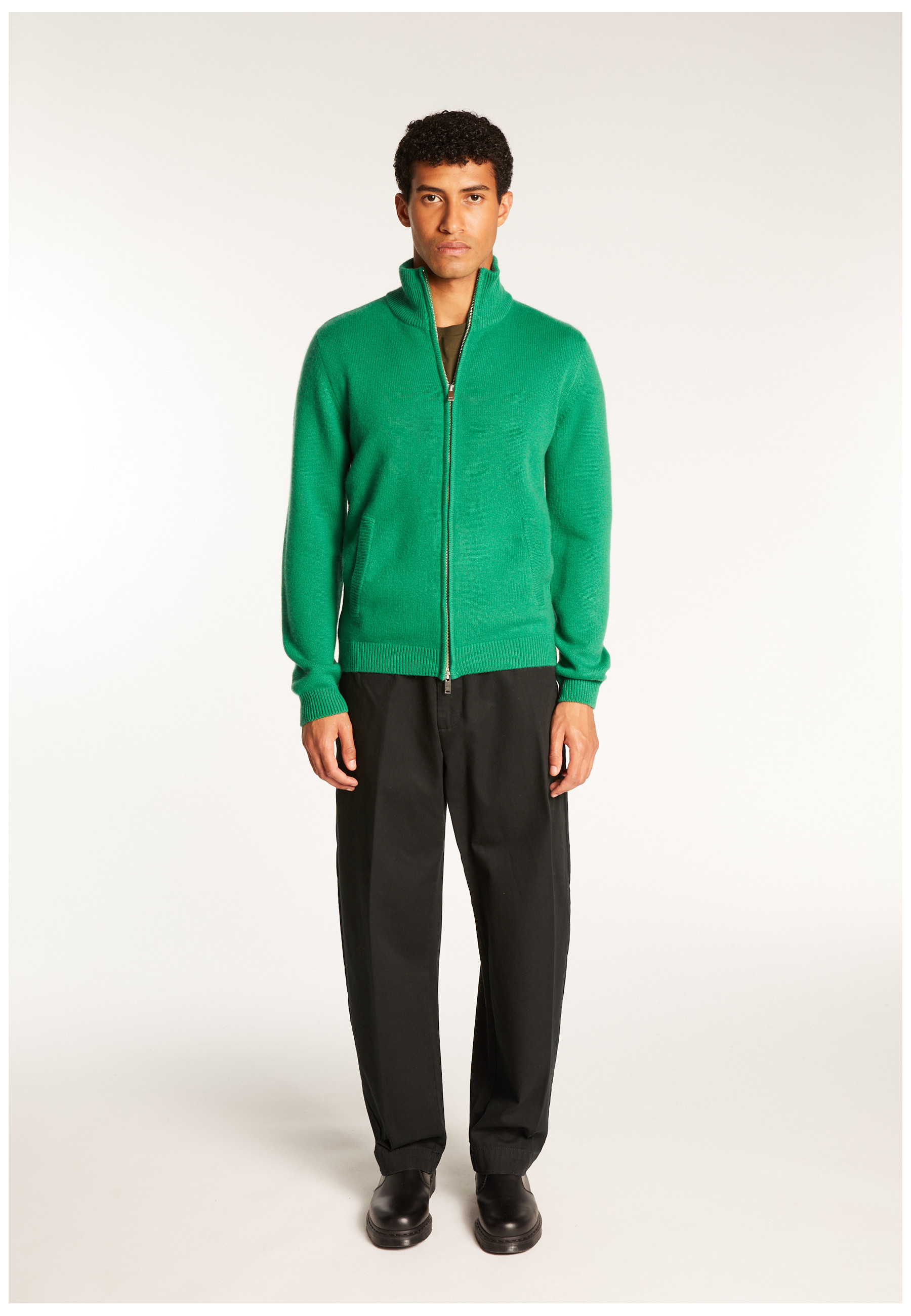 6-ply cashmere zipped vest - Elysée