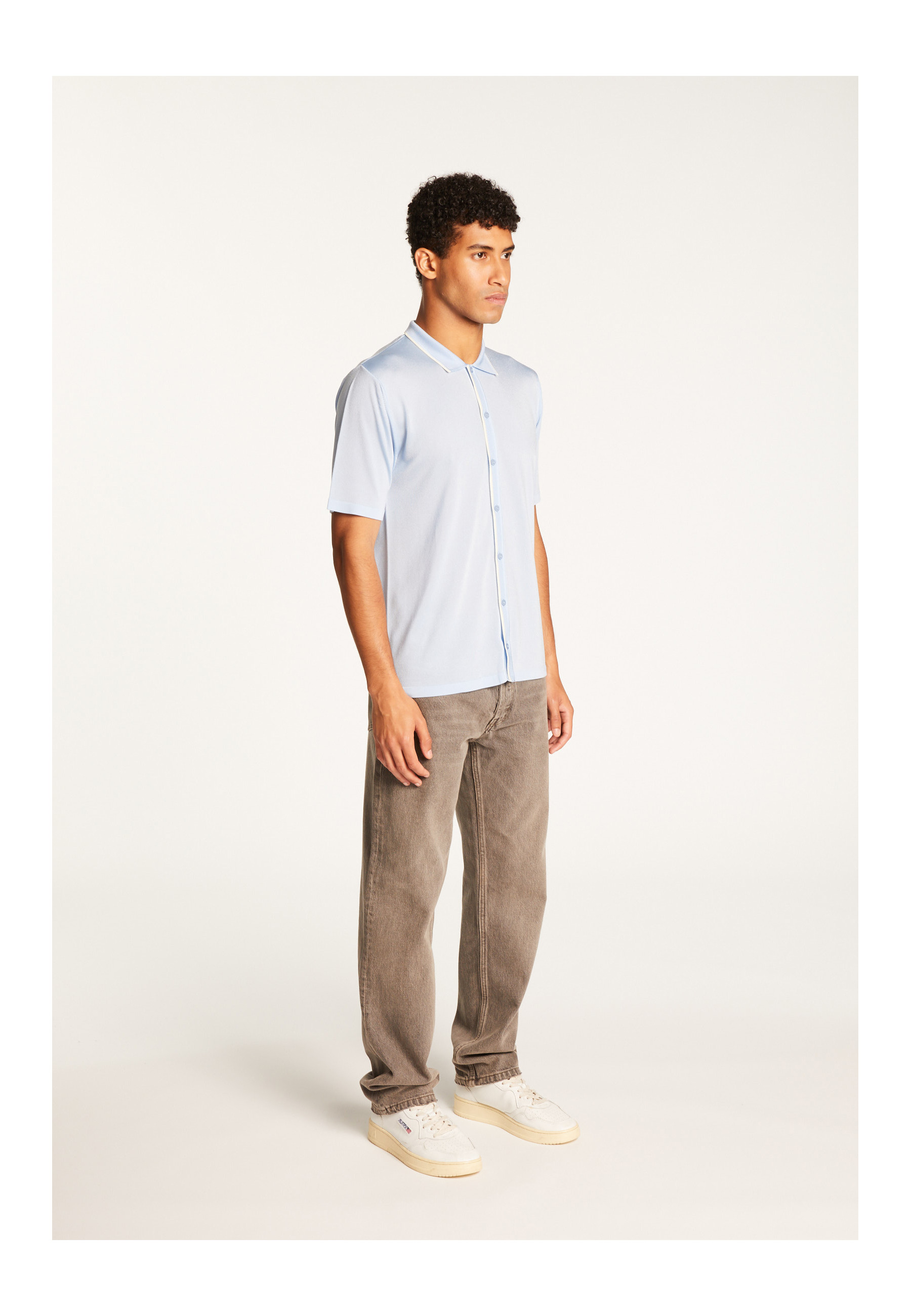 Short-sleeved shirt in Fil Lumière - Roman