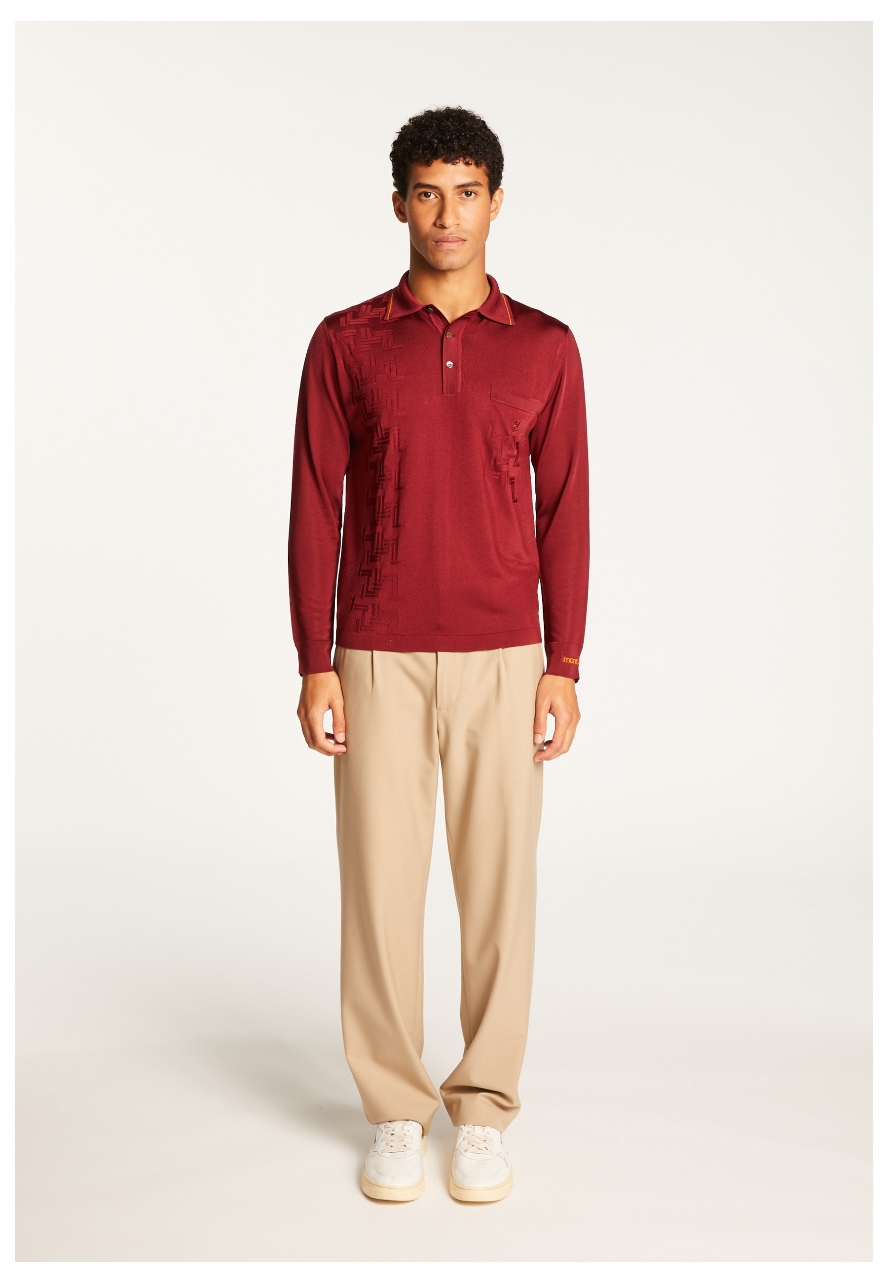 Polo Fil Lumière manches longues motifs géométriques - Sten