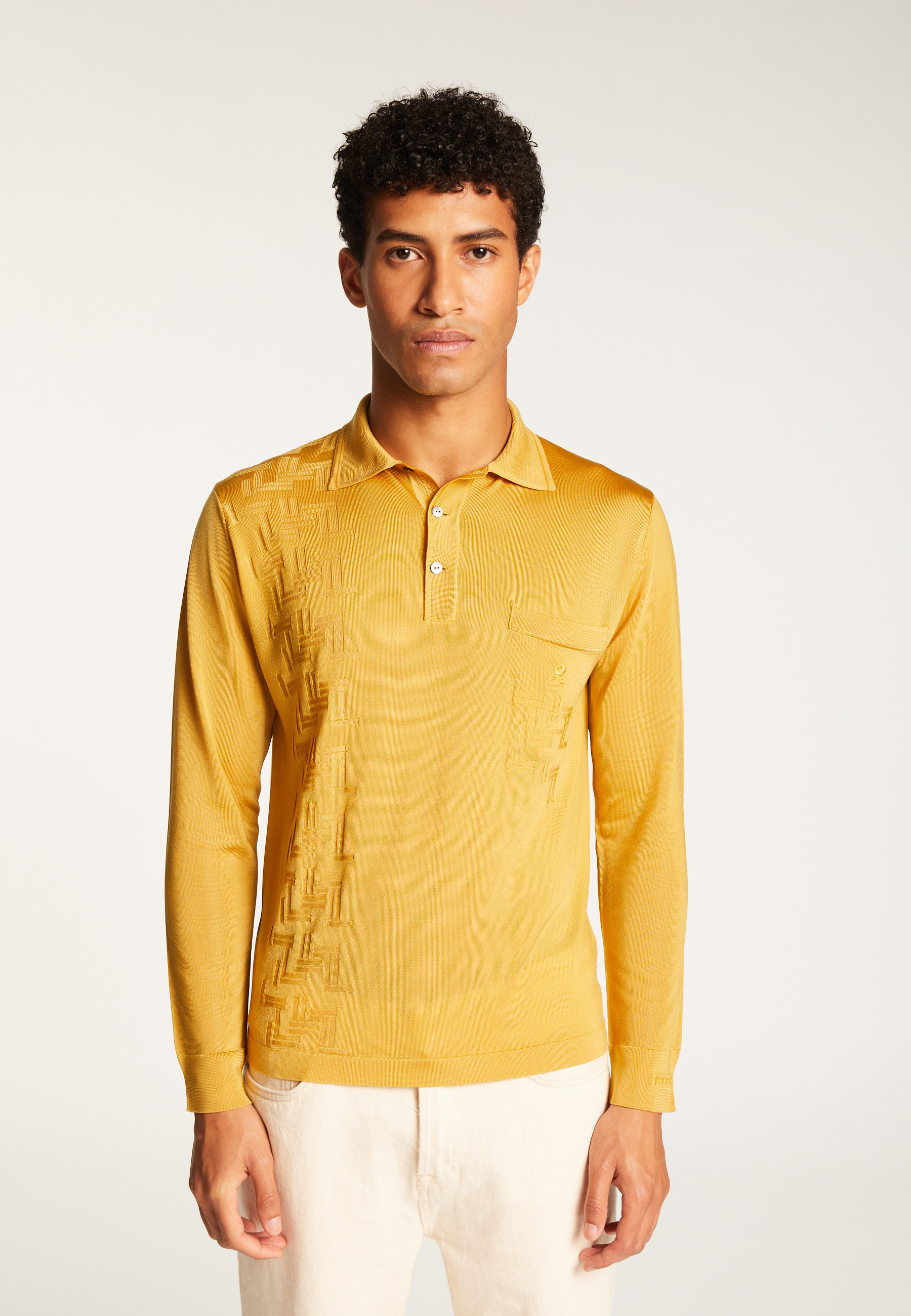 Polo Fil Lumière manches longues motifs géométriques - Sten