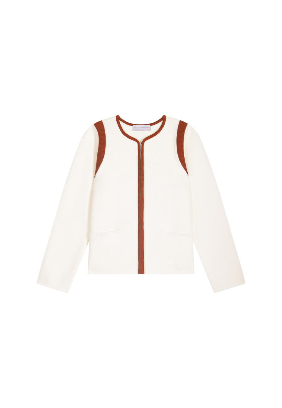 Jaqueta de lã merino com zíper - Reine