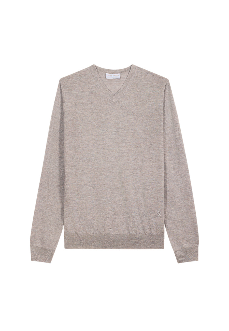 Merino Wool V-Neck Sweater - Elmo