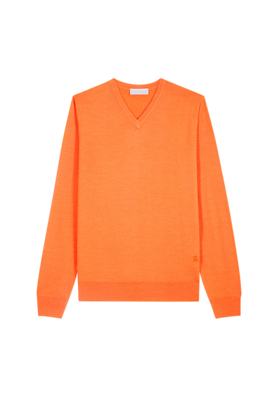 Merino Wool V-Neck Sweater - Elmo