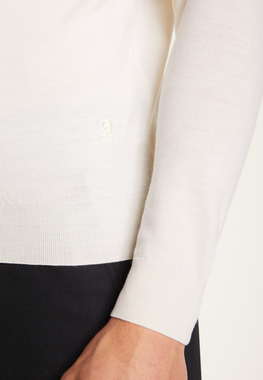 Camisa polo de manga comprida em lã merino - Eni