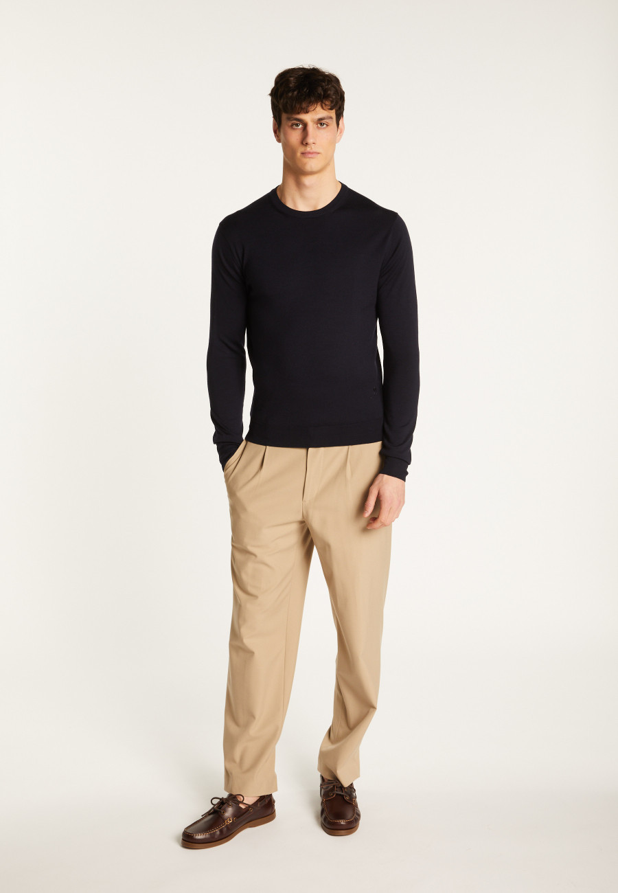 Eddie Merino Wool Crew Neck Sweater