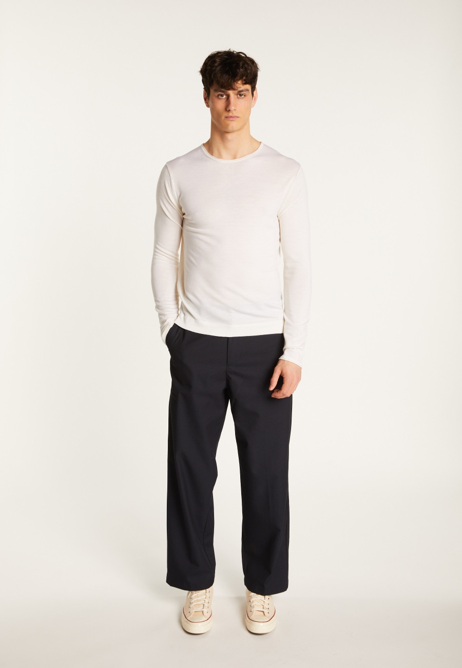 Suéter de lã merino com gola redonda - Erin