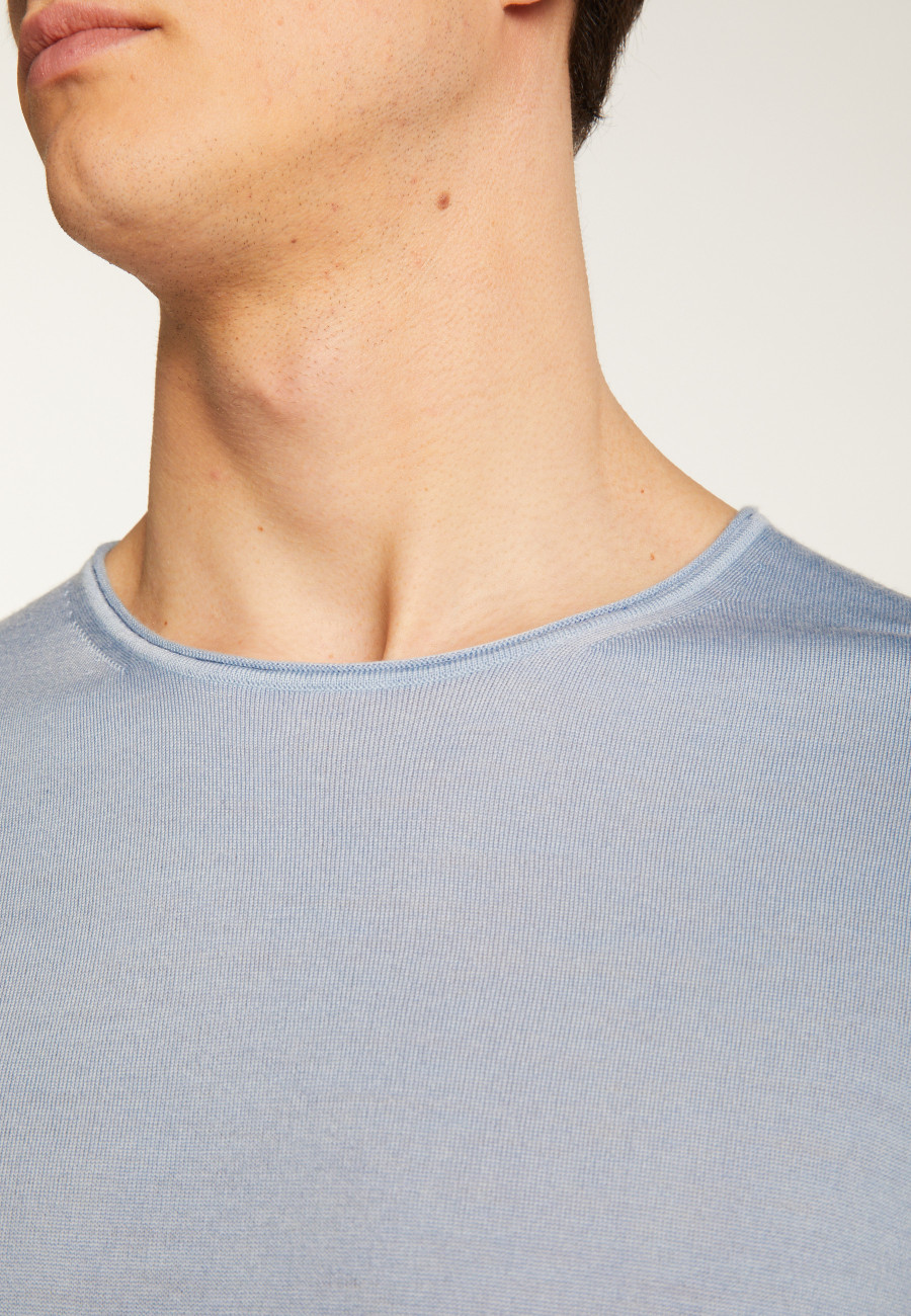 Suéter de lã merino com gola redonda - Erin