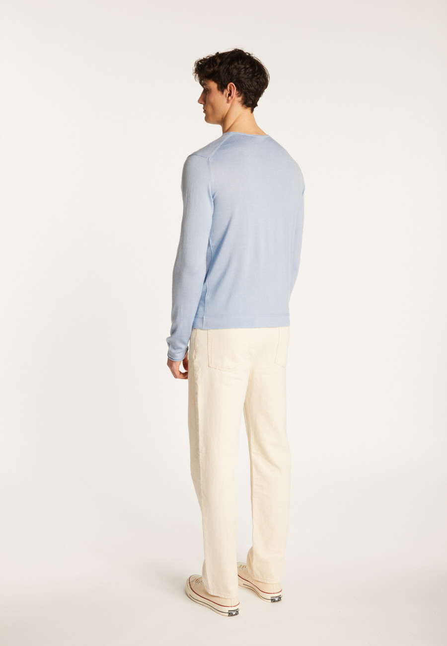 Suéter de lã merino com gola redonda - Erin