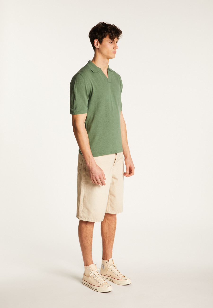 Camisa polo de algodão e linho - Yuri