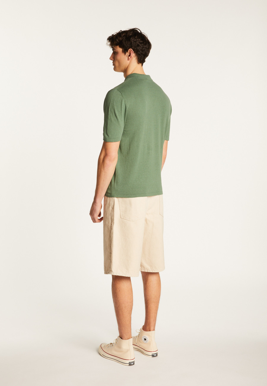 Camisa polo de algodão e linho - Yuri