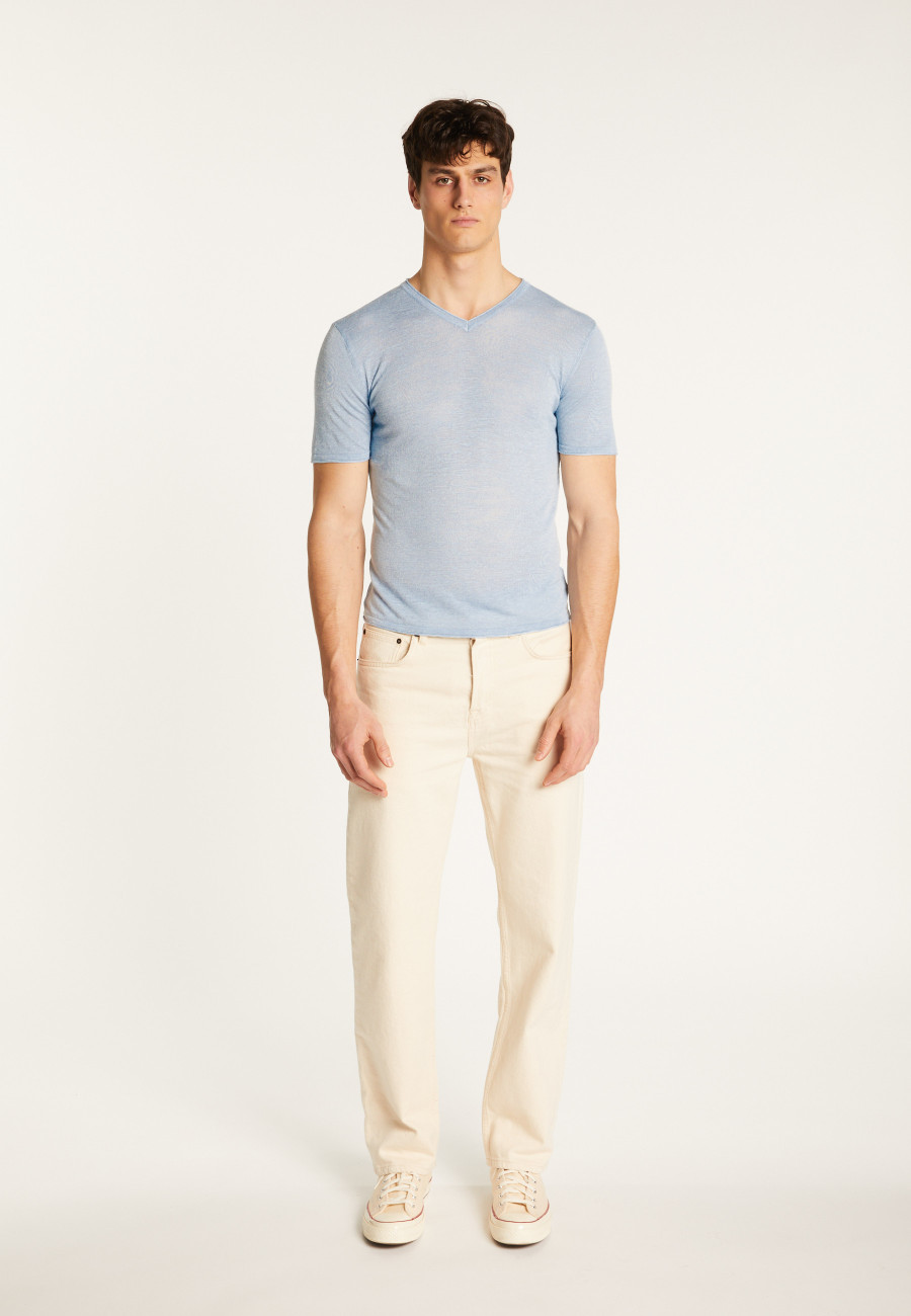 Camiseta de algodão com decote em V - Reuben