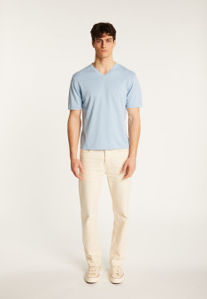 T-shirt col V en coton - Malo