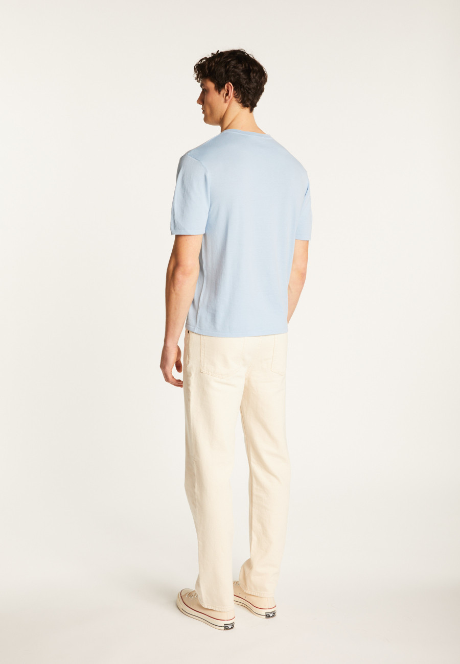 Camiseta de algodão com decote em V - Malo