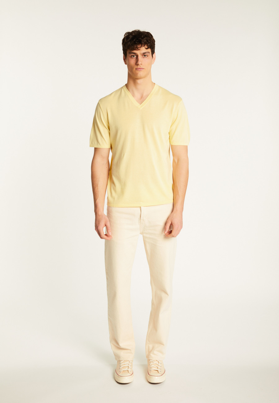 Cotton V-neck T-shirt - Malo