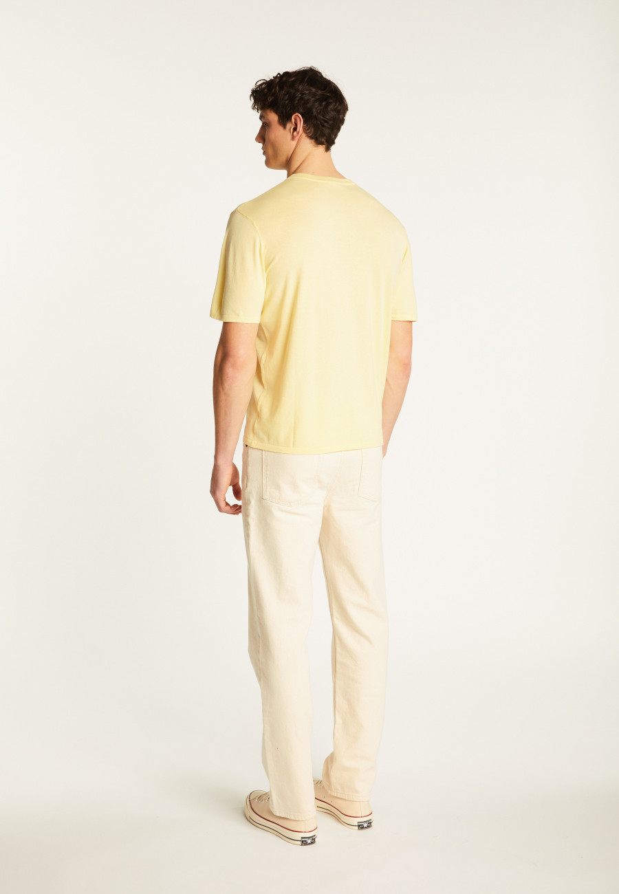 Camiseta de algodão com decote em V - Malo