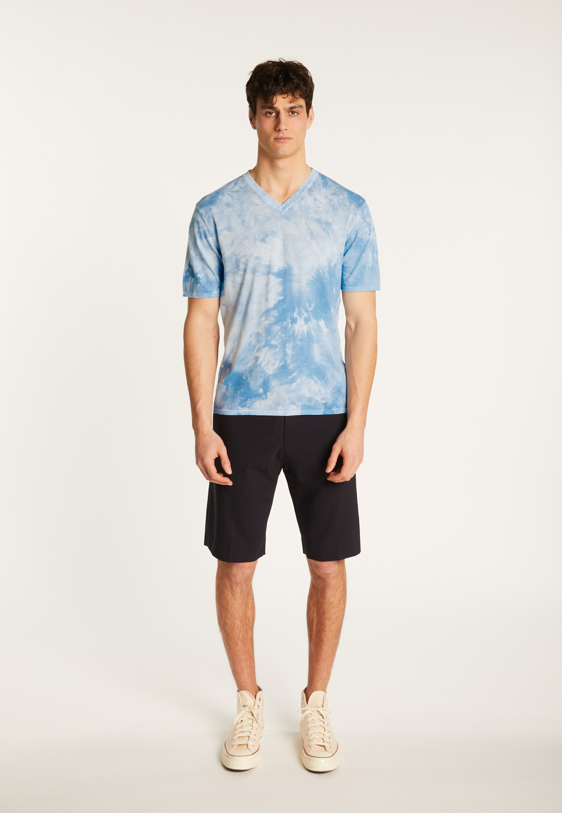 T-shirt col V en coton - Malo