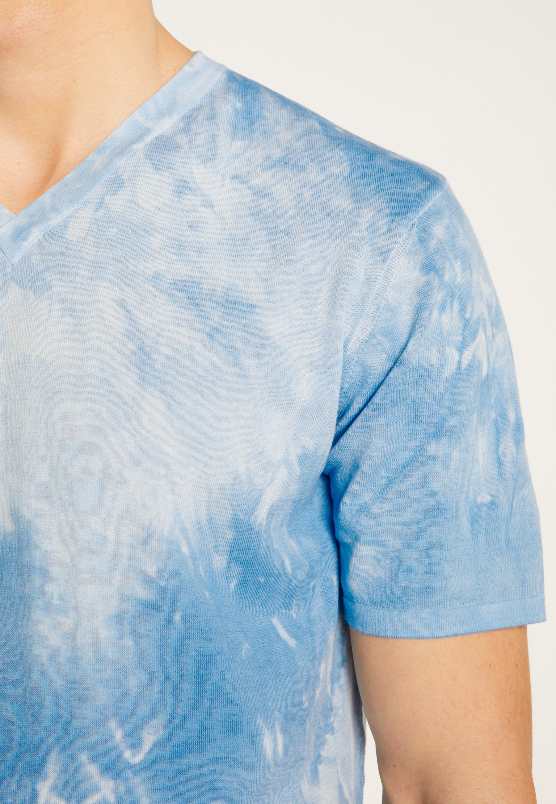 T-shirt col V en coton - Malo