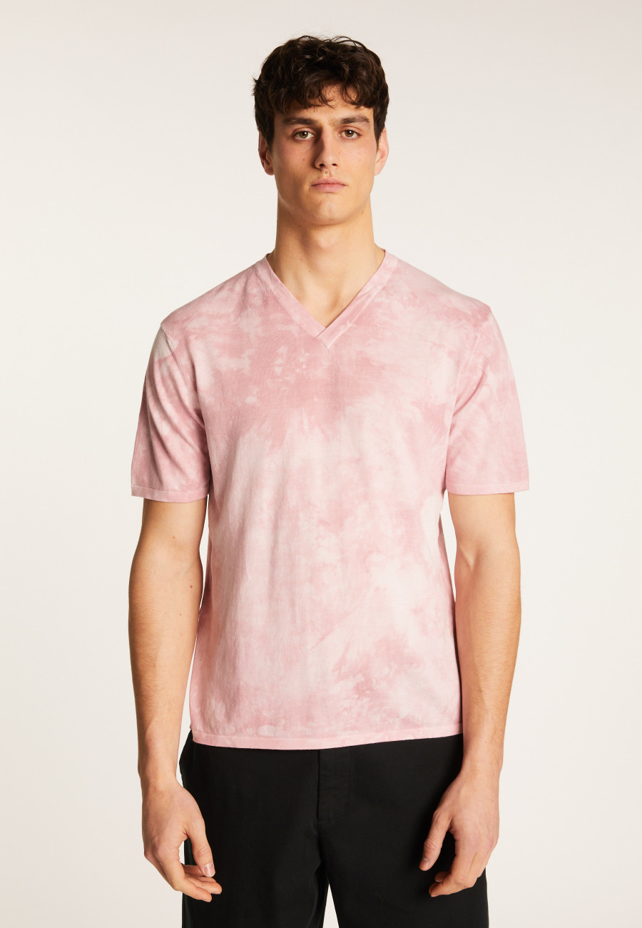 Camiseta de algodão com decote em V - Malo