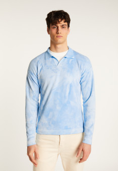Long sleeve cotton polo shirt - Maxime