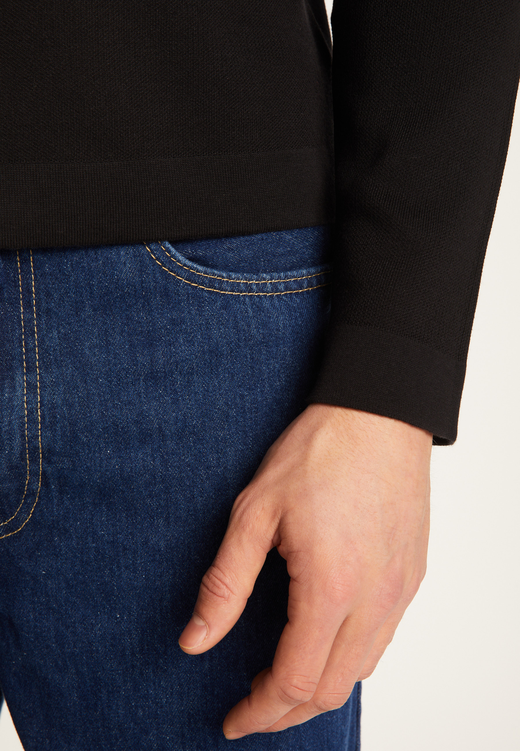 Long sleeve cotton polo shirt - Maxime