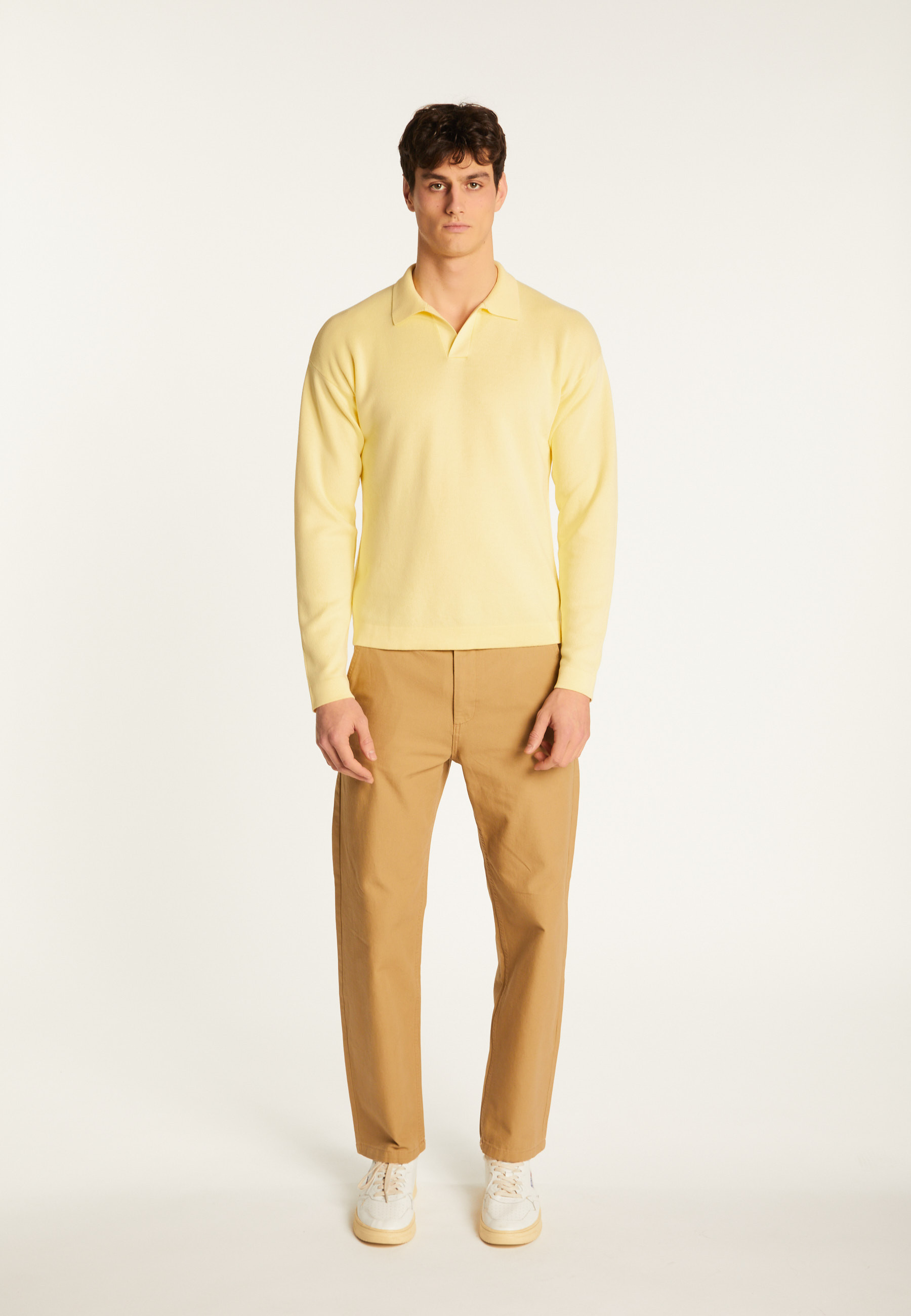 Polo à manches longues en coton - Maxime