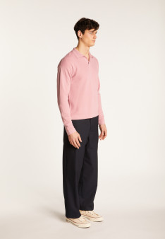 Long sleeve cotton polo shirt - Maxime