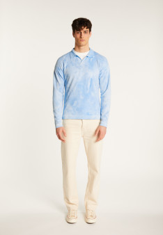 Long sleeve cotton polo shirt - Maxime