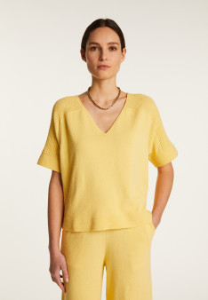 T-shirt col V en coton - Devy