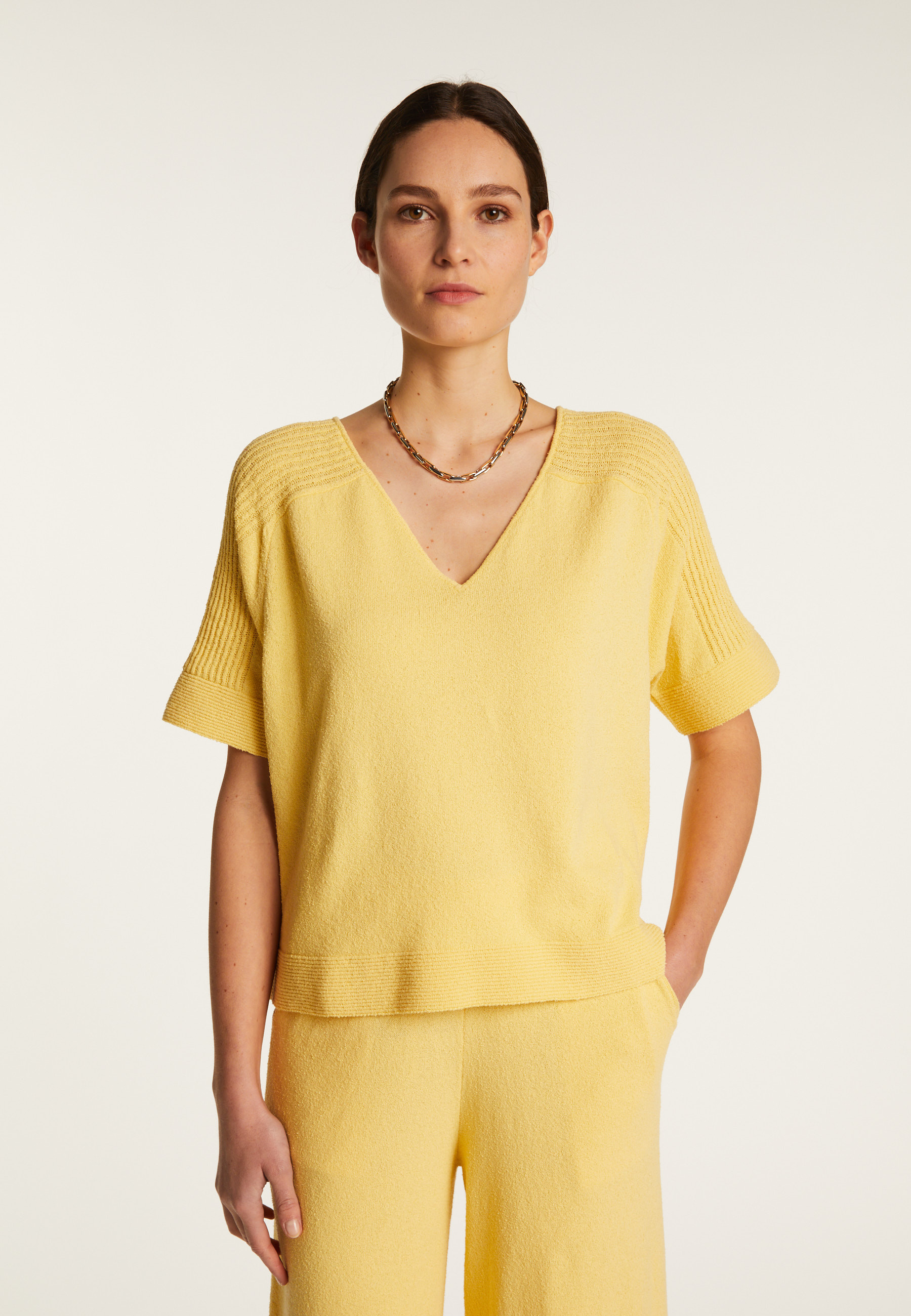 T-shirt col V en coton - Devy