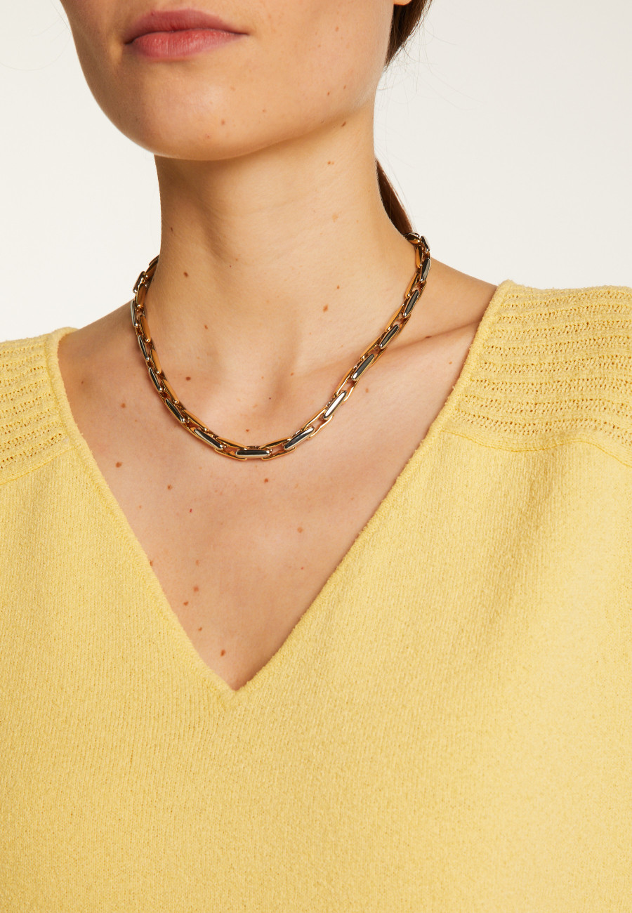 Camiseta cor V em algodão - Devy