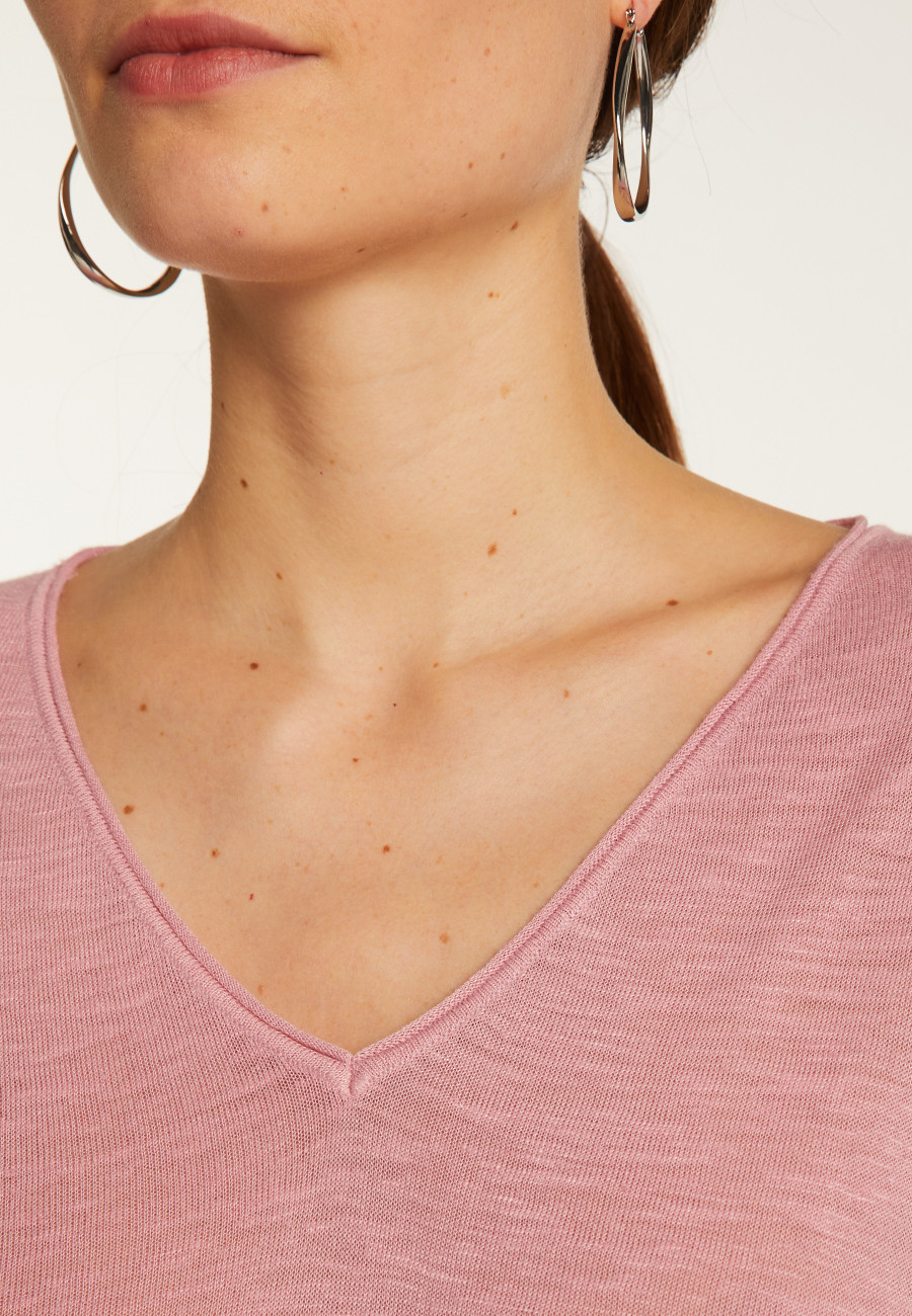 Camiseta folgada de linho com estampa slub - Balou