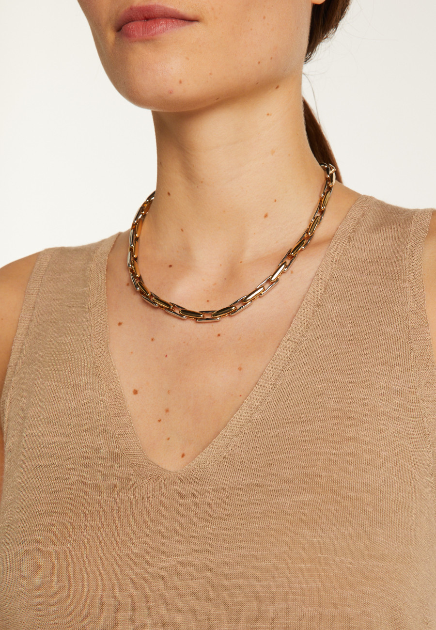 Regata de linho com decote em V - Lalita