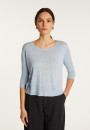 Round neck t-shirt in flamed linen - Domy