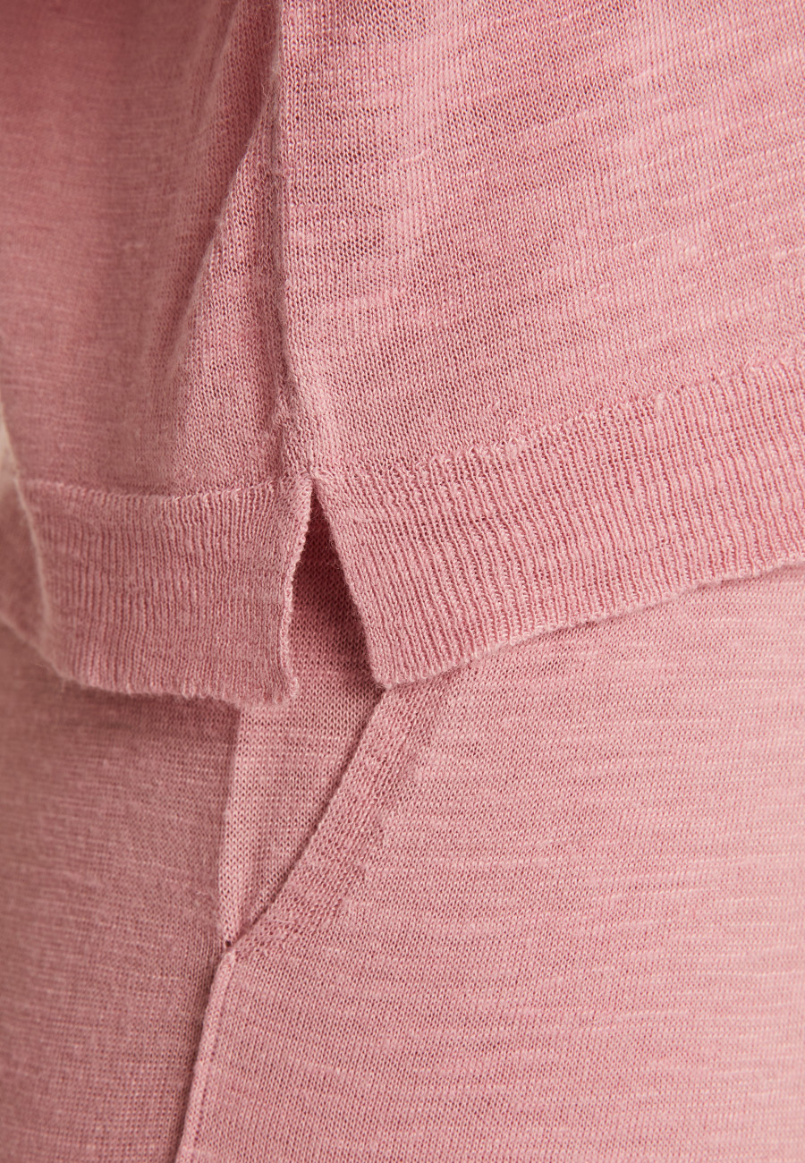 Camiseta gola redonda em linho flamejado - Domy