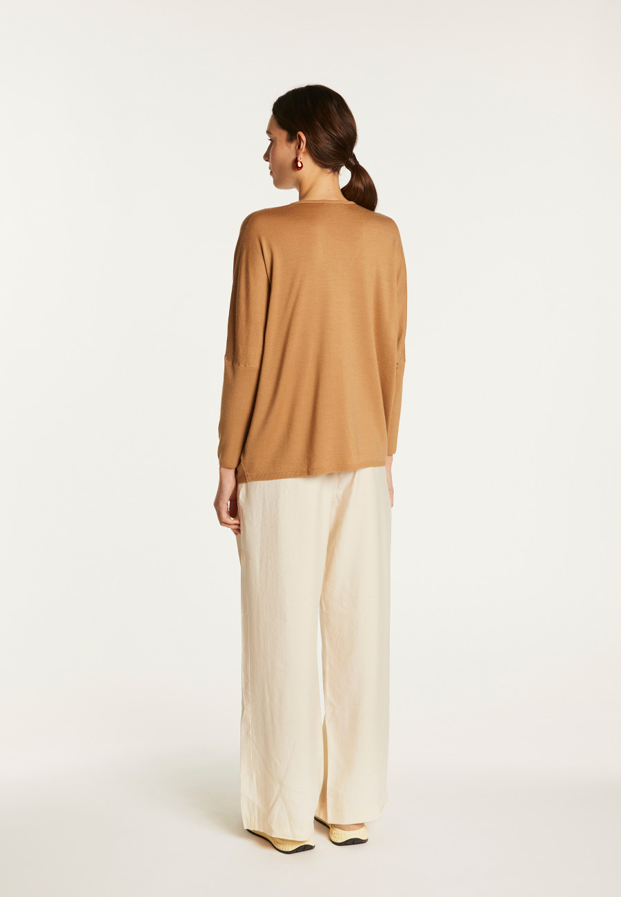 Suéter de lã com manga morcego - Boxe