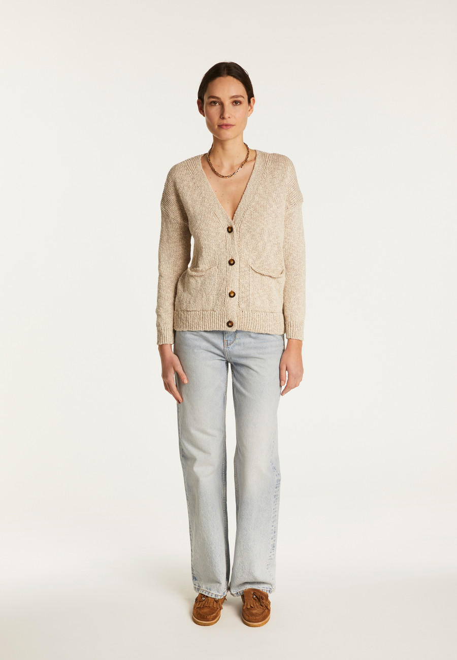 Cardigan em algodão e linho - Naïs