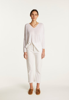 Batwing sleeve sweater in slub linen - Balou