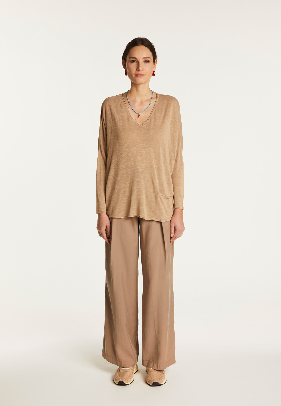 Camiseta folgada de linho com estampa slub - Balou