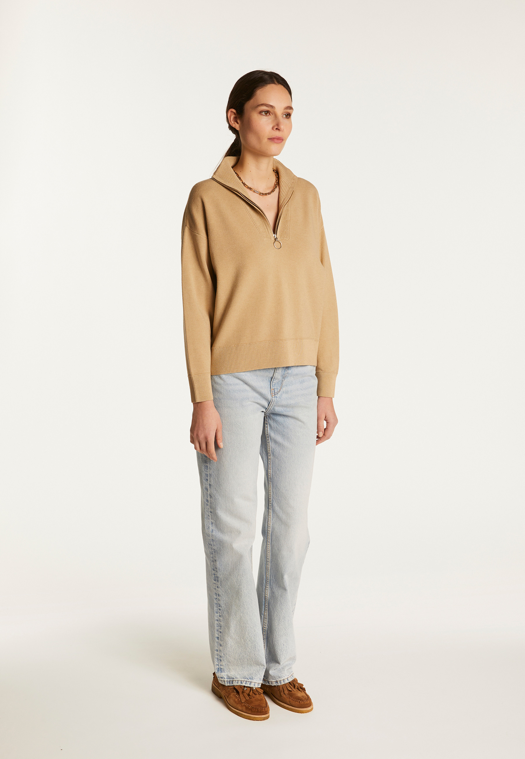 Wool Blend Trucker Sweater - Felicity