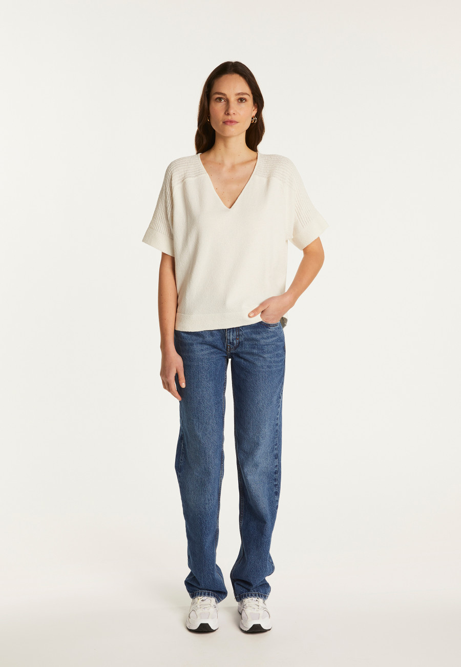 Cotton V-neck T-shirt - Devy