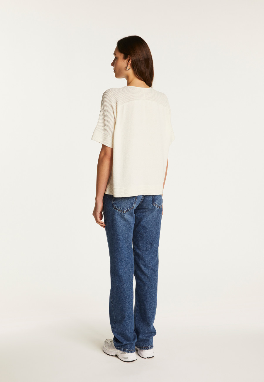 Camiseta cor V em algodão - Devy