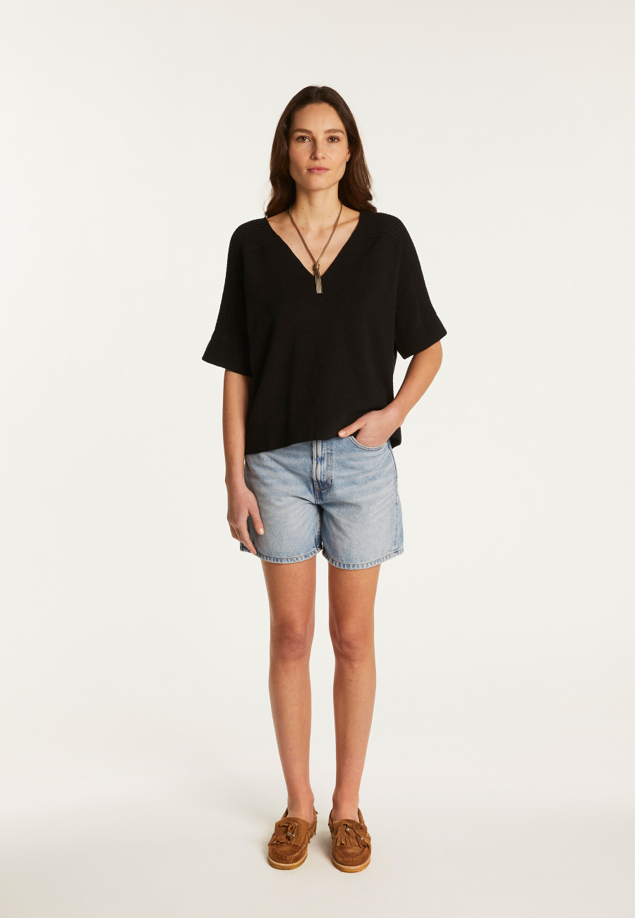 Cotton V-neck T-shirt - Devy